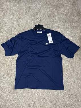 FILA Men's Heritage Classic F-Box Logo Relaxed Fit T-Shirt in Navy